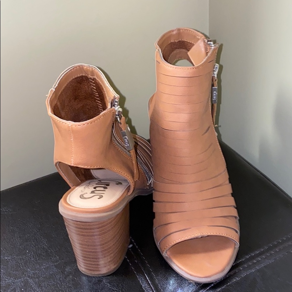 Never worn Circus Open Toed Booties. Size 7